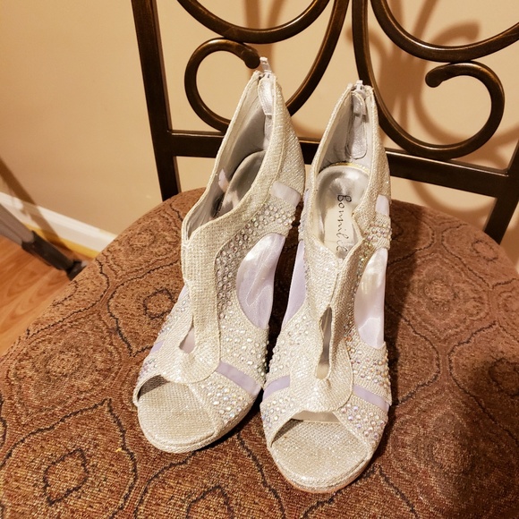 Silver Rhinestone Heels - Picture 2 of 7